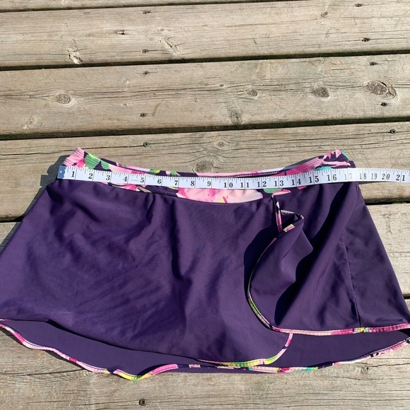 💙 Floral Tankini Top & Skirted Bottom Swimsuit - Size 16 - Picture 2 of 7